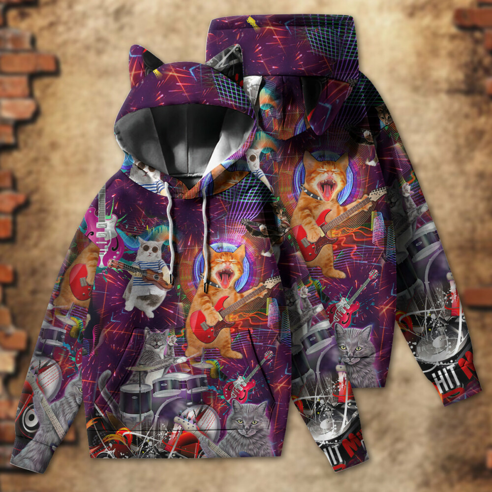 Cat Rocker Cool Style - Ears Hoodie - Owl Ohh - Owl Ohh