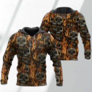 Skull Bullet Head Shot Fire - Hoodie - Owl Ohh - Owl Ohh