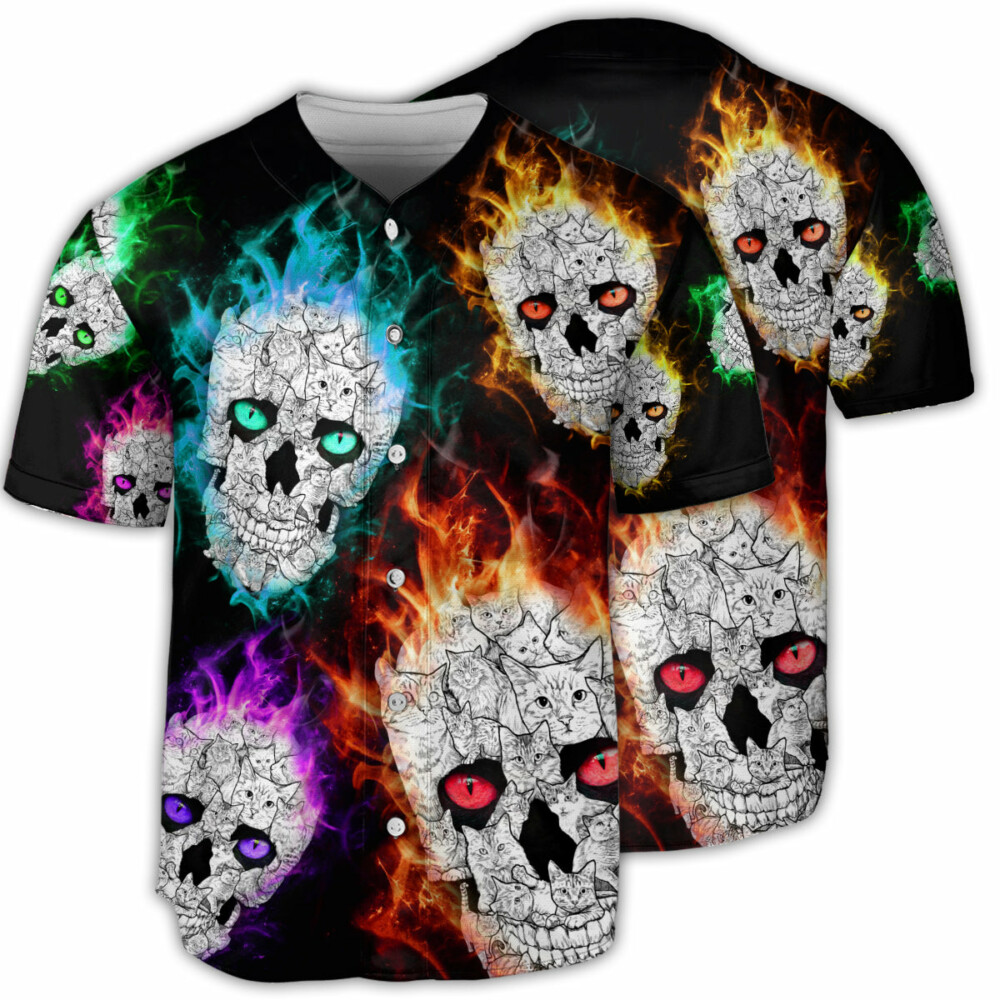 Skull Color Smile Say Hi - Baseball Jersey - Owl Ohh - Owl Ohh