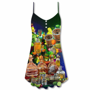 Christmas Wine When Life Gives You A Lemon - V-neck Sleeveless Cami Dress - Owl Ohh - Owl Ohh