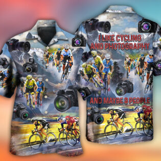 Cycling And Photography Lover Moutain Painting - Hawaiian Shirt - Owl Ohh - Owl Ohh