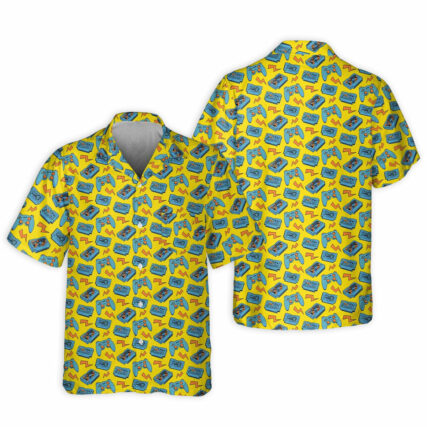DnD Game Controller Yellow Pattern - Hawaiian Shirt - Owl Ohh - Owl Ohh