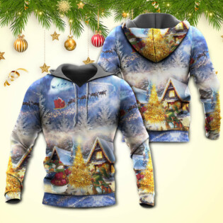 Christmas Santa Claus Reindeer Snowman Family In Love Gift Light Art Style - Hoodie - Owl Ohh - Owl Ohh