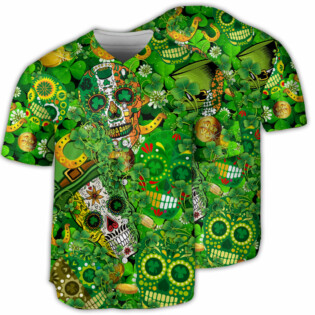 Irish Skull Irish Love Skull Happy And Gold - Baseball Jersey - Owl Ohh - Owl Ohh