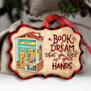 Bookstore Christmas Keep Calm And Read A Book - Horizonal Ornament - Owl Ohh - Owl Ohh
