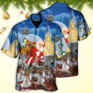 Christmas Santa Claus Reindeer Gift For Xmas Art Style - Hawaiian Shirt - Owl Ohh for men and women, kids - Owl Ohh