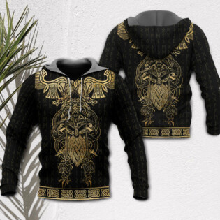 Viking Warrior The Raven Yellow Of Odin - Hoodie - Owl Ohh - Owl Ohh
