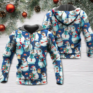 Christmas Happy Snowman Xmas - Hoodie - Owl Ohh - Owl Ohh