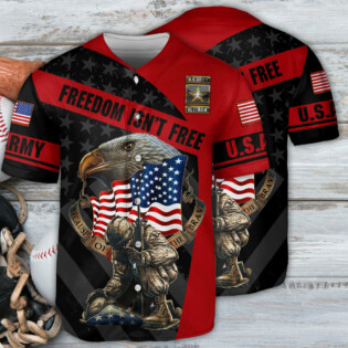 Veteran Freedom Isn't Free Never Forget Memory With Eagle - Baseball Jersey - Owl Ohh - Owl Ohh