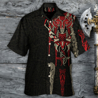 Viking Fenrir Wolf Head Norse Celtic - Hawaiian Shirt - Owl Ohh for men and women, kids - Owl Ohh
