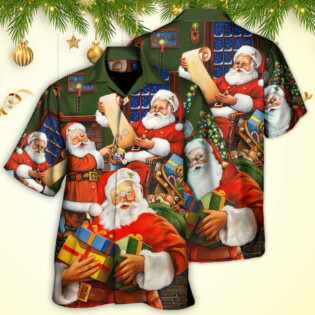 Christmas Santa Claus Gift For Xmas Art Style - Hawaiian Shirt - Owl Ohh for men and women, kids - Owl Ohh