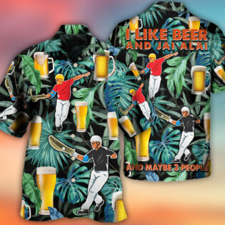 Beer And Jai Alai Tropical Pattern - Hawaiian Shirt - Owl Ohh - Owl Ohh