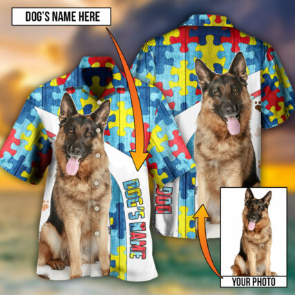 German Shepherd My Lovely Dog Custom Photo Personalized - Hawaiian Shirt - Owl Ohh - Owl Ohh