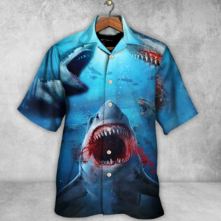Shark Bites You in the Red Sea - Hawaiian Shirt - Owl Ohh for men and women, kids - Owl Ohh