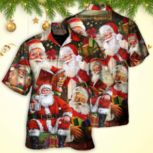 Christmas Santa Claus Story Nights Gift For Xmas Painting Style - Hawaiian Shirt - Owl Ohh for men and women, kids - Owl Ohh