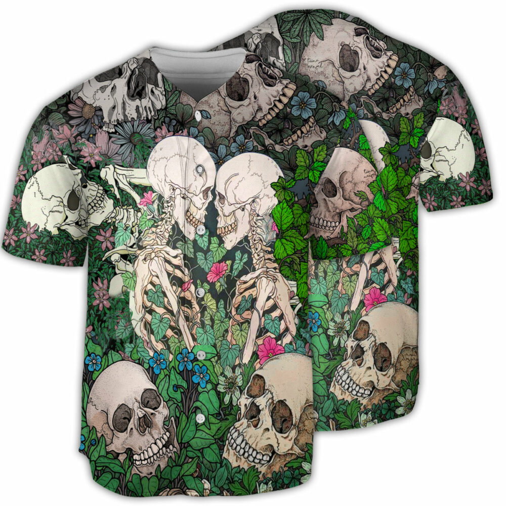 Skull Couple Kiss - Baseball Jersey - Owl Ohh - Owl Ohh