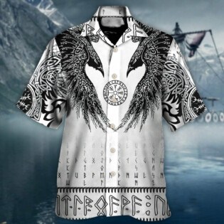 Viking Black Runic Raven Scandinavian - Hawaiian Shirt - Owl Ohh - Owl Ohh
