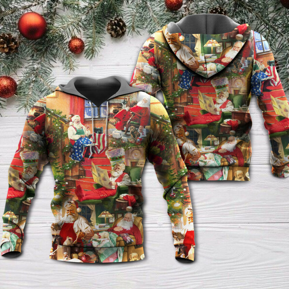 Christmas Santa Claus In Daily Life - Hoodie - Owl Ohh - Owl Ohh