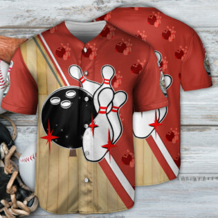 Bowling Awesome Ball Skull - Baseball Jersey - Owl Ohh - Owl Ohh