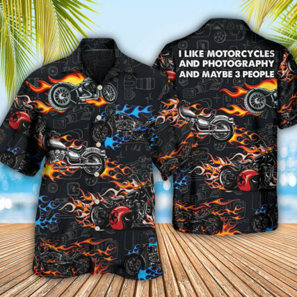 Motorcycle Photography I Like Motorcycles And Photography - Hawaiian Shirt - Owl Ohh - Owl Ohh