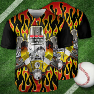 Hot Rod Special Flame - Baseball Jersey - Owl Ohh - Owl Ohh