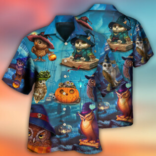 Halloween Owl Witch Sky Night - Hawaiian Shirt - Owl Ohh - Owl Ohh