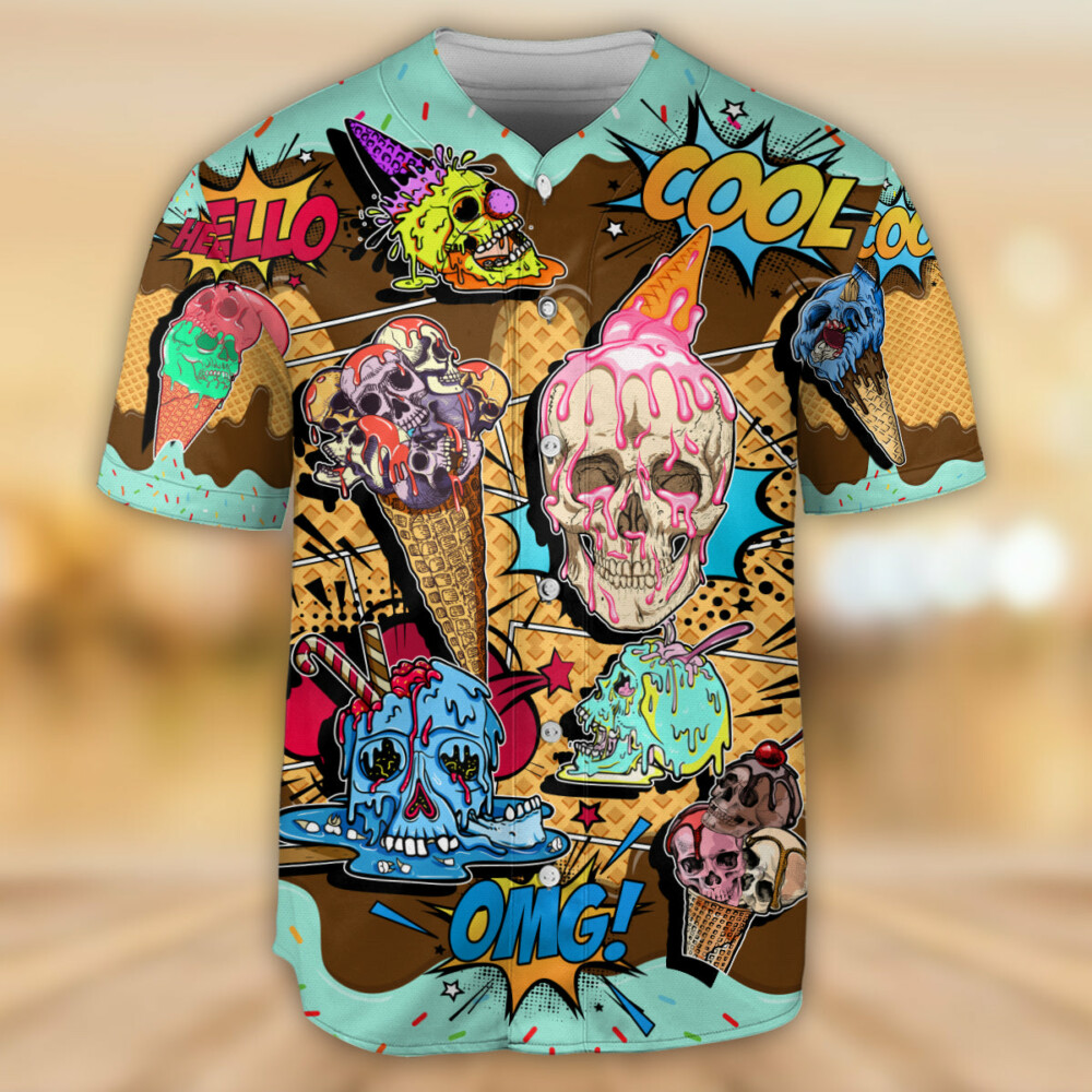 Skull Ice Cream - Baseball Jersey - Owl Ohh - Owl Ohh