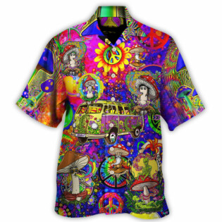 Hippie Mushroom Peace Life Be Hippie Amazing Style - Hawaiian Shirt - Owl Ohh - Owl Ohh