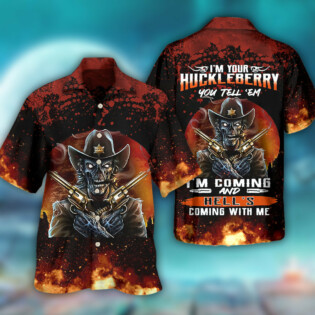 Skull Cowboy I’m Your Huckleberry - Hawaiian Shirt - Owl Ohh - Owl Ohh