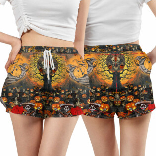 Skull Halloween Skull Darkness - Women's Casual Shorts - Owl Ohh - Owl Ohh