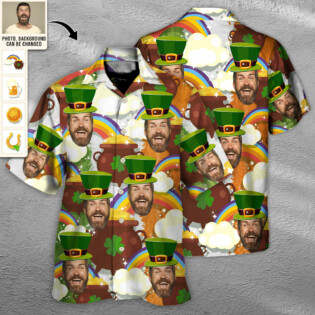 ST Patrick's Day For You Funny Face Custom Photo - Hawaiian Shirt - Personalized Photo Gifts for men and women, kids - Owl Ohh