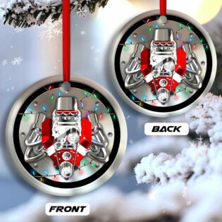 Hot Rod Christmas Metal And Light - Circle Ornament - Owl Ohh - Owl Ohh