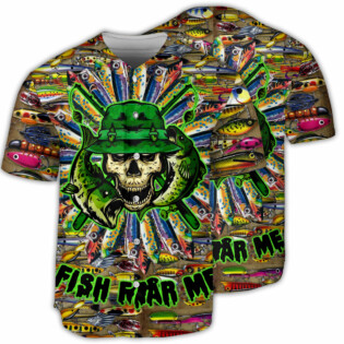 Fishing Skull Just A Man Loves Fishing Skull - Baseball Jersey - Owl Ohh - Owl Ohh