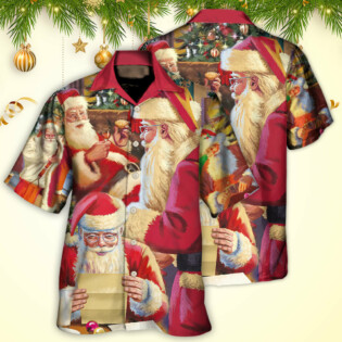 Christmas Santa Claus Story Happy Xmas Art Style - Hawaiian Shirt - Owl Ohh - Owl Ohh