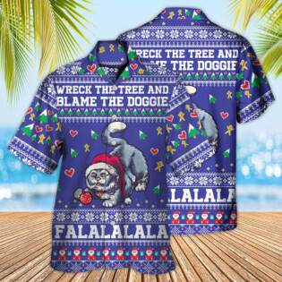 Cat Wreck The Tree And Blame The Doggies Christmas - Hawaiian Shirt - Owl Ohh - Owl Ohh