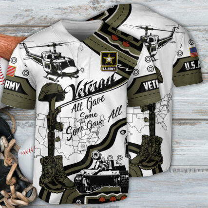 Veteran Us Army Some Gave All With Blue Style - Baseball Jersey - Owl Ohh - Owl Ohh