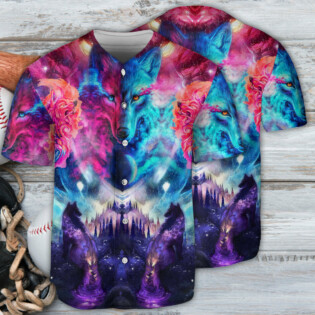 Wolf Colorful Loves Over Night - Baseball Jersey - Owl Ohh - Owl Ohh