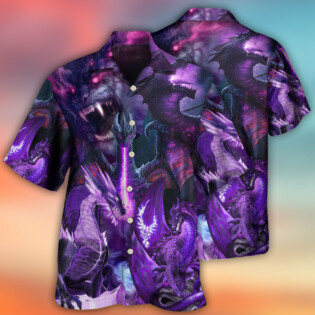 Dragon Dark Purple Lightning Art Style - Hawaiian Shirt - Owl Ohh - Owl Ohh