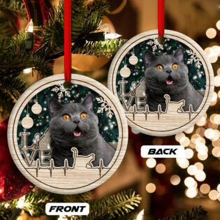 Christmas Cat Lover Heart Beat - Circle Ornament - Owl Ohh - Owl Ohh