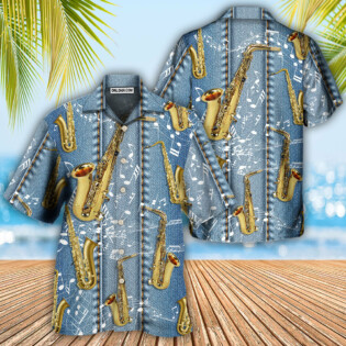 Saxophone Jeans Art Music Note - Hawaiian Shirt - Owl Ohh - Owl Ohh