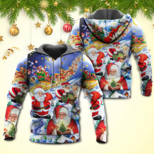 Christmas Funny Santa Claus Happy Xmas Is Coming Art Style Type - Hoodie - Owl Ohh - Owl Ohh
