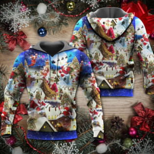 Christmas Up On Rooftop Santa's Busiest Night With Reindeer - Hoodie - Owl Ohh - Owl Ohh