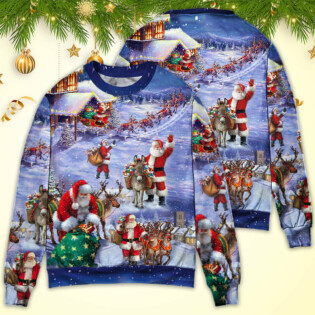 Christmas Santa Claus Story Night Gift For Xmas Painting Style - Sweater - Ugly Christmas Sweaters - Owl Ohh - Owl Ohh