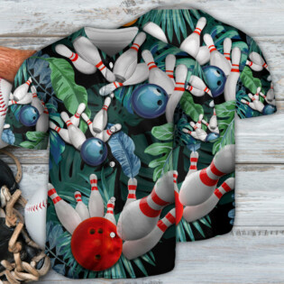 Bowling Tropical Leaf I'm So Happy - Baseball Jersey - Owl Ohh - Owl Ohh