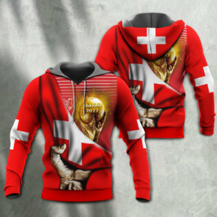 World Cup Qatar 2022 Switzerland Will Be The Champion Flag Vintage - Hoodie - Owl Ohh - Owl Ohh