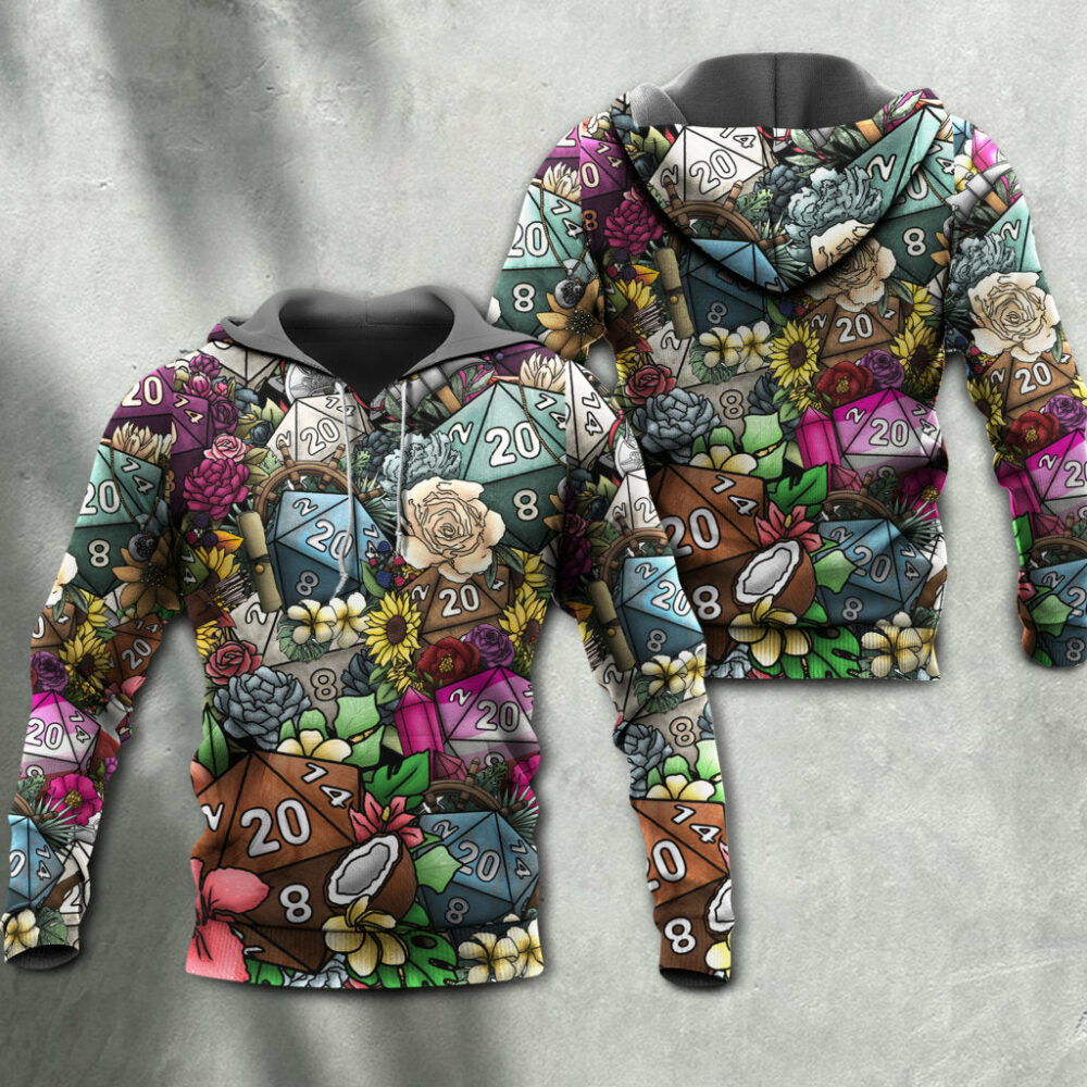 D20 Loves Flowers Hippie Beautiful - Hoodie - Owl Ohh - Owl Ohh