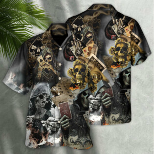 Skull Gambling The Death Game End - Hawaiian Shirt - Owl Ohh for men and women, kids - Owl Ohh
