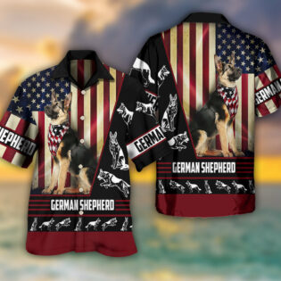 German Shepherd American Flag - Hawaiian Shirt - Owl Ohh - Owl Ohh