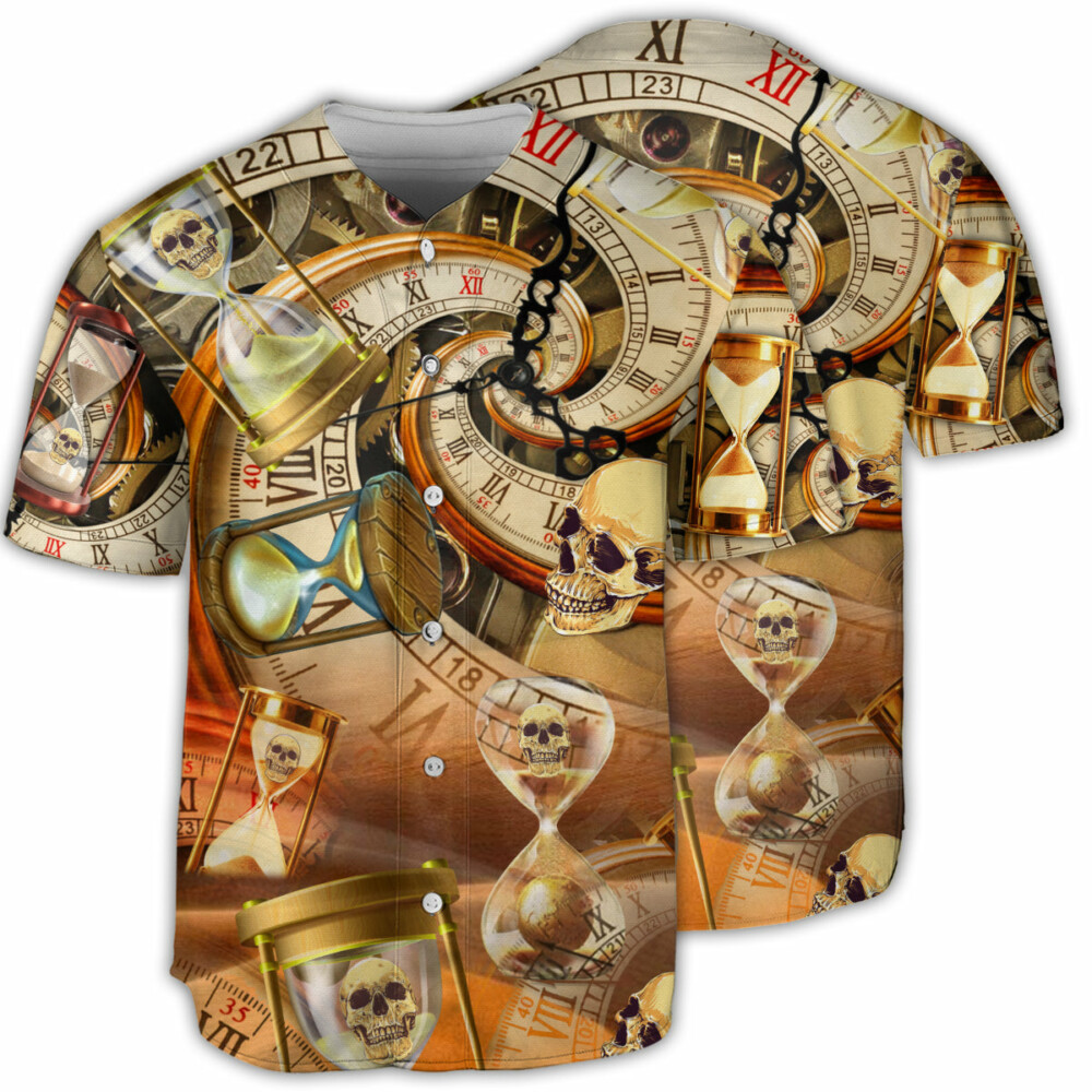Skull All Knows Value Of Time - Baseball Jersey - Owl Ohh - Owl Ohh