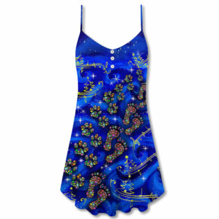 Christmas Never Walk Alone - V-neck Sleeveless Cami Dress - Owl Ohh - Owl Ohh